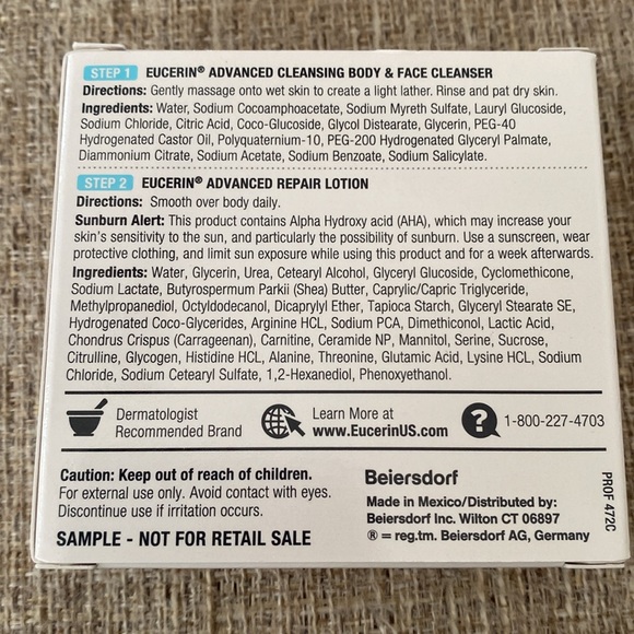 Eucerin Advanced Repair Lotion Advanced Cleanser Body & Face Dry Skin - Picture 3 of 9